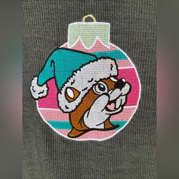 Buc-ees Embroidered Christmas Holiday Ornament Sweatshirt Size XS - Picture 3 of 4